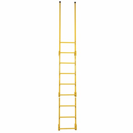 Vestil 149-1/2" Dock Ladder, Walk-Through Style, 9 Step, Steel, 9 Steps, Baked-In Powder Coated Finish DKL-9